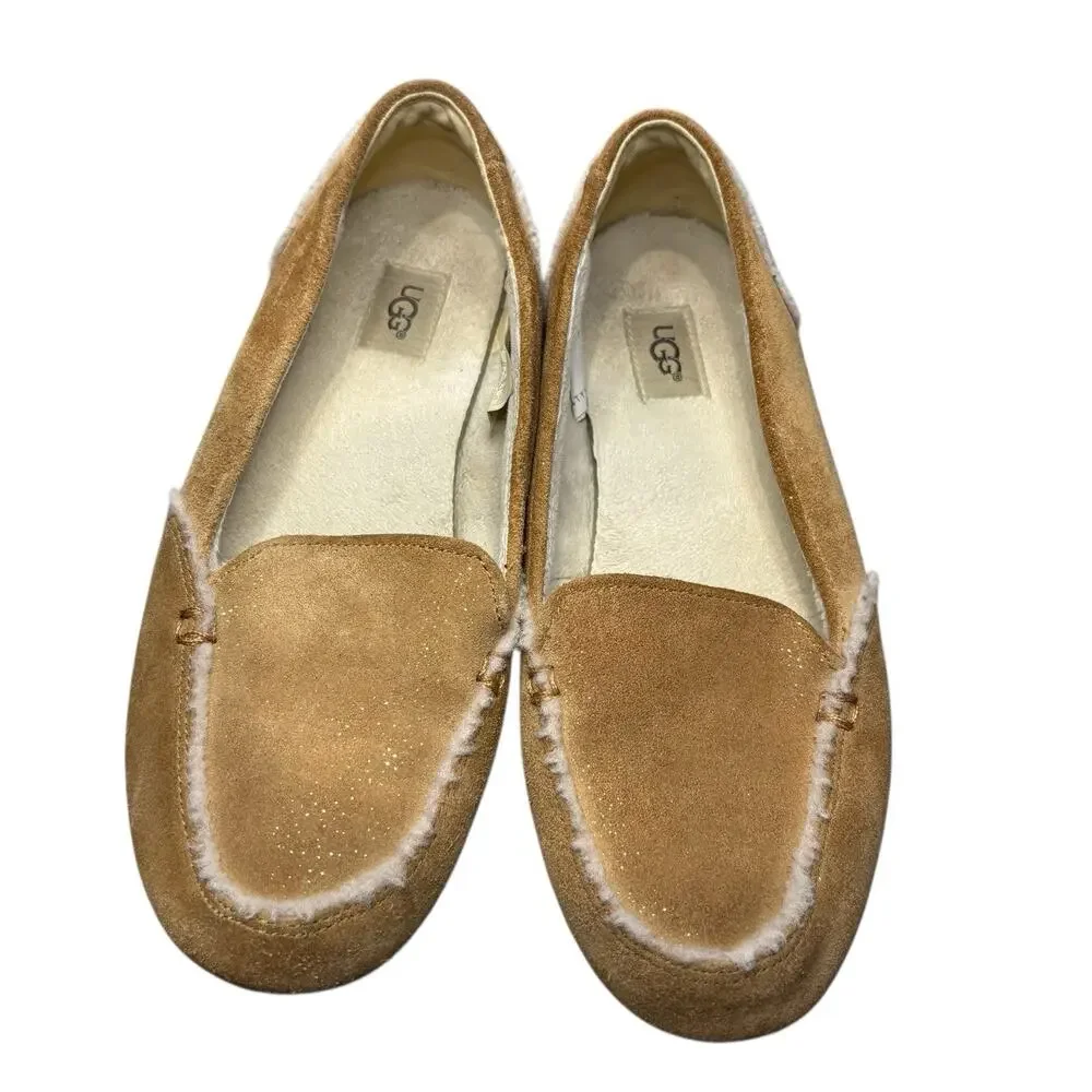 Uggs Bailey Moccasin Slippers Shoes Tan Size 4